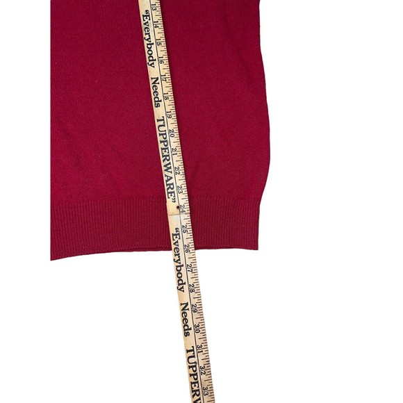 Alan Paine Vintage 100% Lambswool Sweater Red Burgundy 46 Extra Large England - Picture 4 of 7